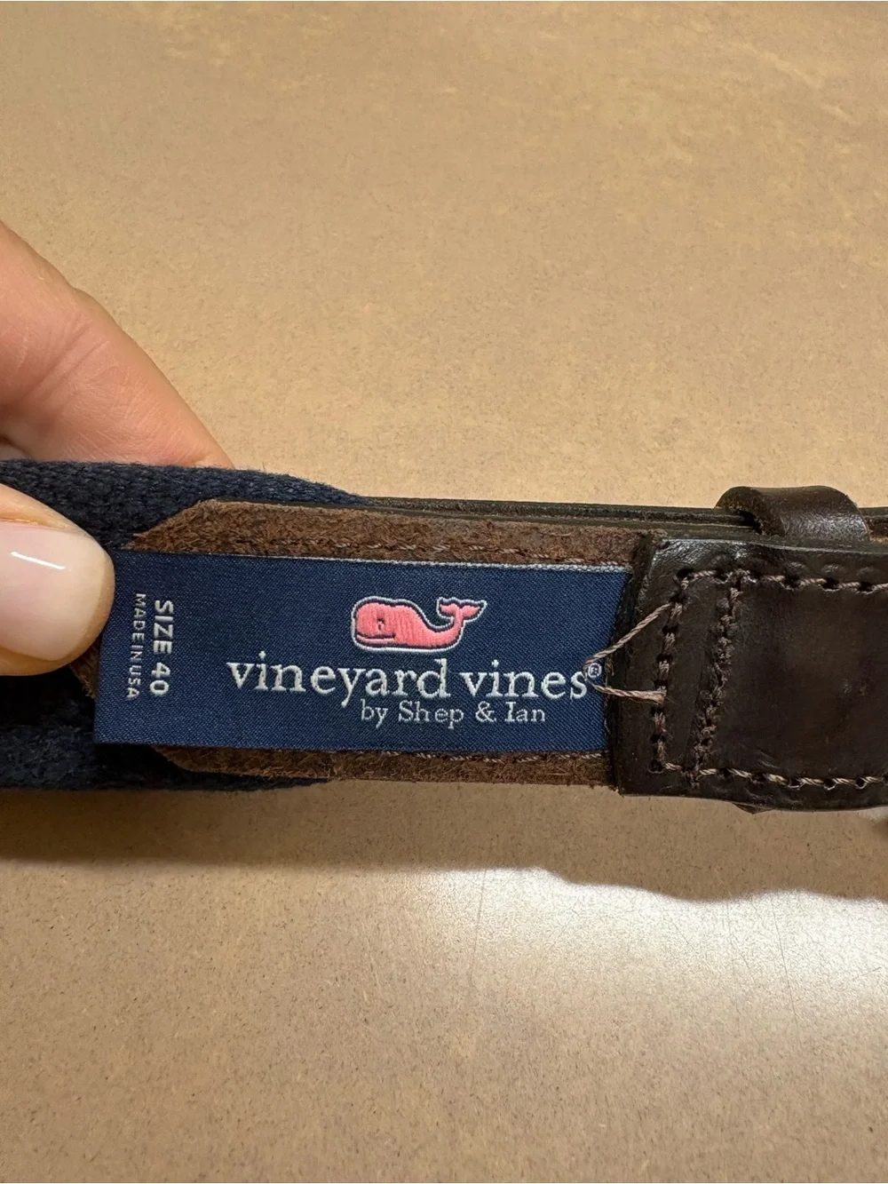 Vineyard Vines Men’s Navy Whale Belt – Size 40